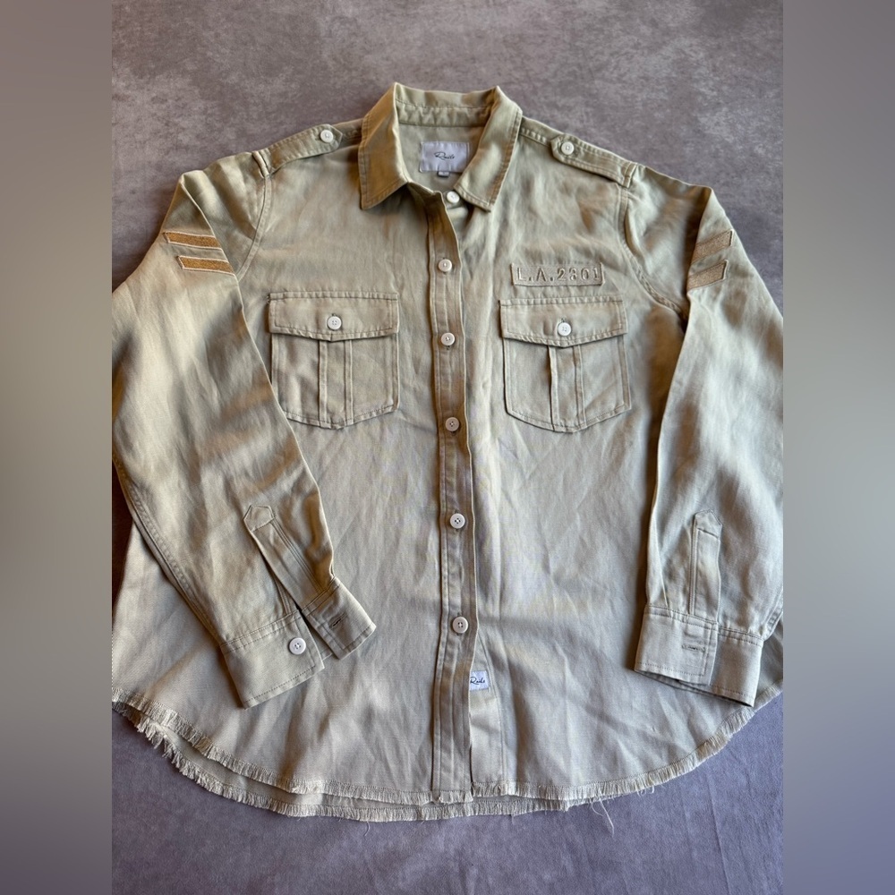 Rails Loren Military Tan Casual Button Down Shirt